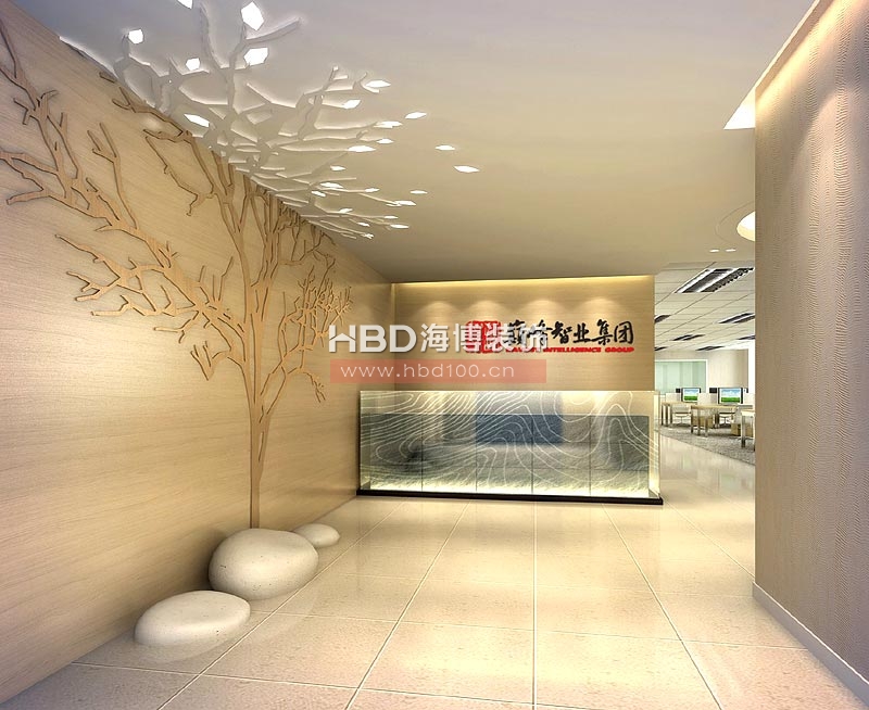 巅峰旅游规划设计院广州分公司办公室装修 前台效果图