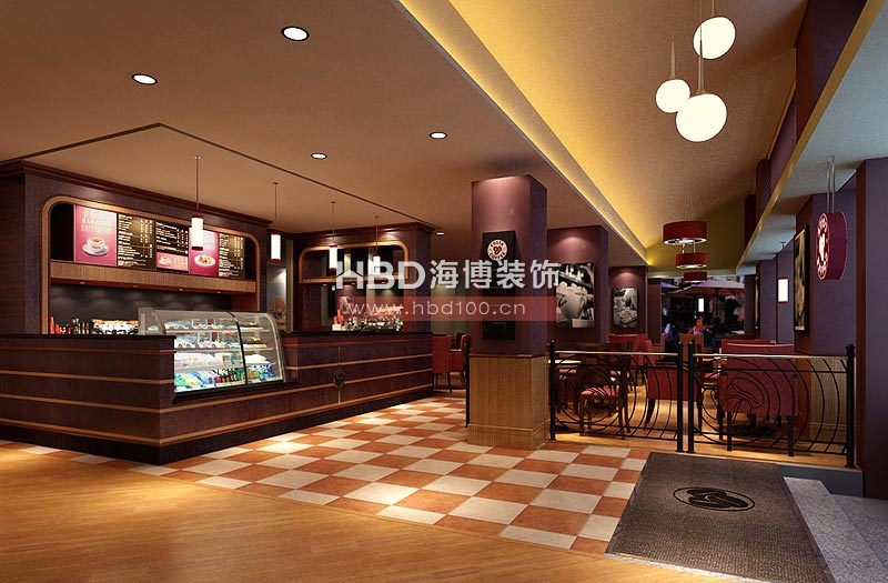 COSTA意式咖啡厅设计装修 主入口效果 餐饮区视点