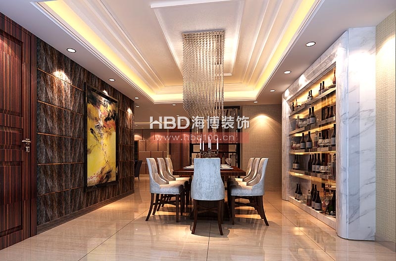珠江新城天銮别墅室内装修,餐厅设计效果图.jpg