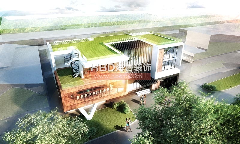 磨碟沙创意服务站建筑规划设计 日景
