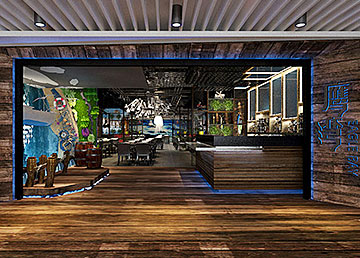 广州餐厅装修设计 兴盛路鹰湾海鲜餐厅