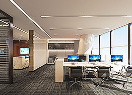 广州办公室装修风格可通过三个层次定位设计